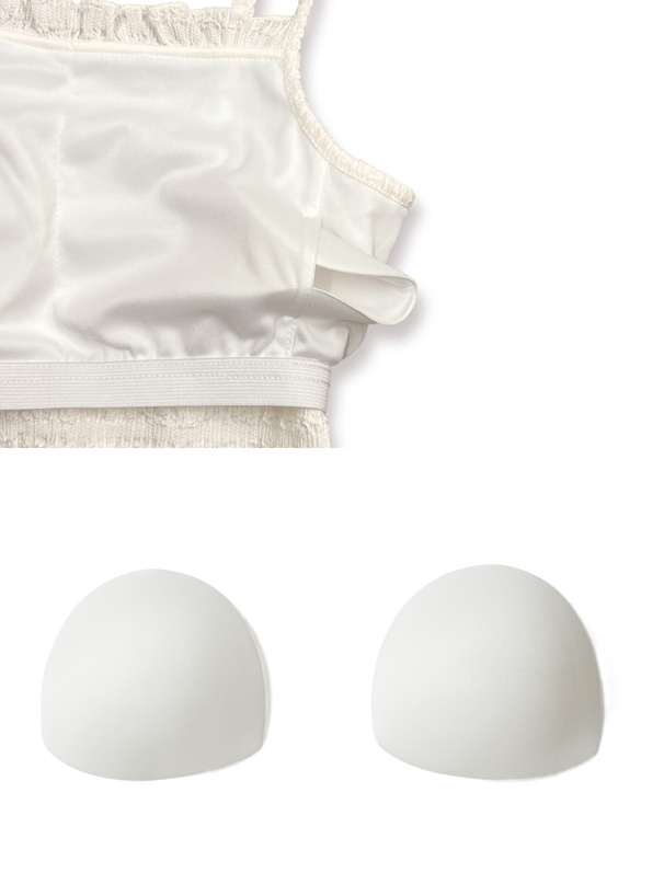 シャーリングジャガードフリルキャミソール[dk884] | レディース