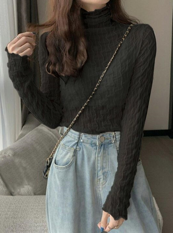 ウェーブモックネックメロウシアートップス[dk909] | レディース