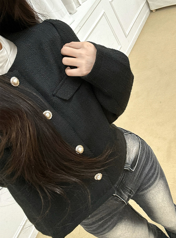 ツイードパールボタンショート丈ジャケット[dk1078] | レディース