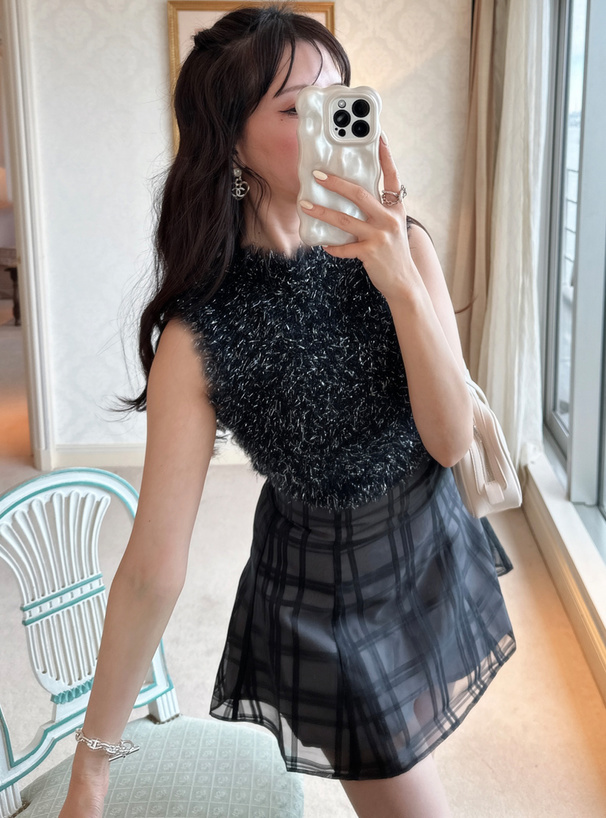 ラメフェザーノースリーブトップス[dk1166] | レディースファッション