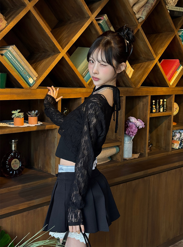 ホルターレーストップス×ベアトップアンサンブル[dk1459] | レディース