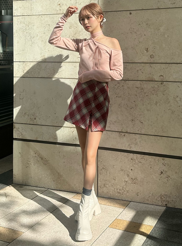 ワンショルダーリボンニットトップス[dr746] | レディースファッション