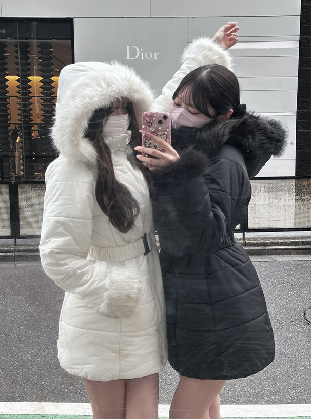 ベルト付きファーダウンコート[kd13] | レディースファッション通販の