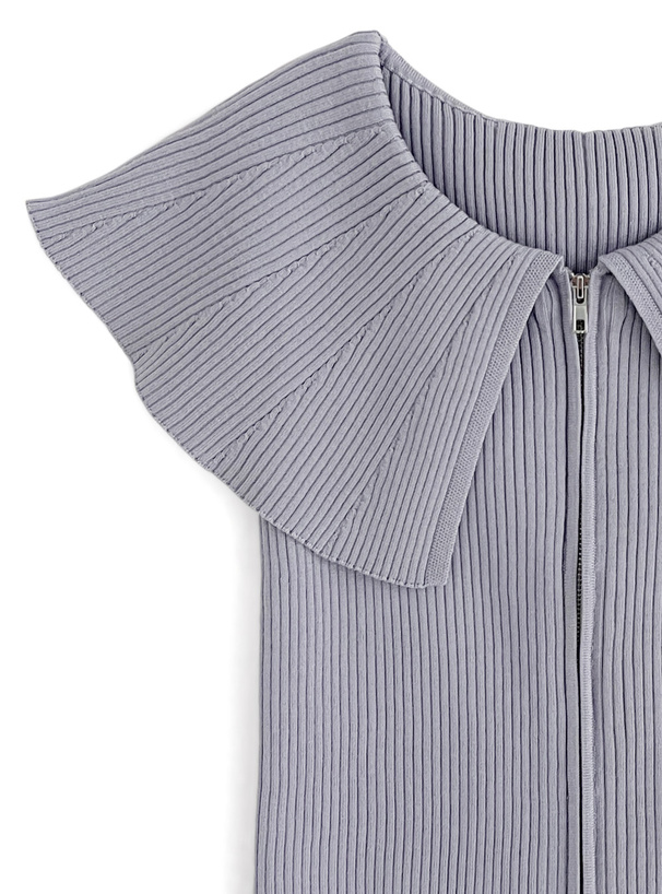 ビッグカラーダブルジップニットトップス[kz476] | レディース