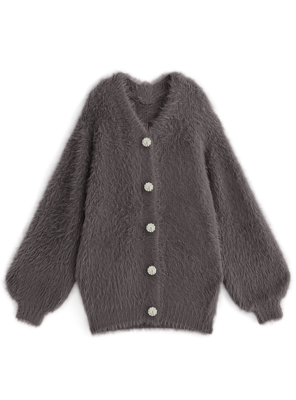 ビジューボタンフェザーニットカーディガン[kz278] | レディース
