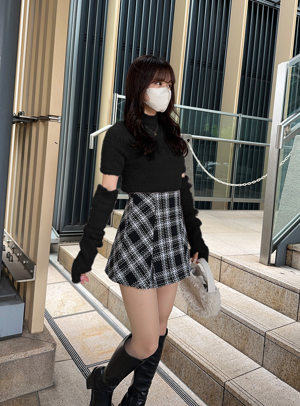 アームウォーマー付きフェザーニットトップス[kz325] | レディース