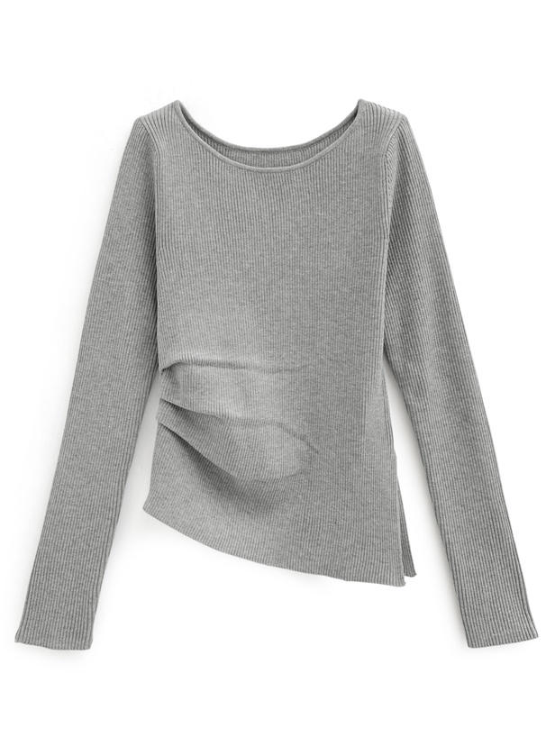 サイドタックアシンメトリーニットトップス[mei44] | レディース