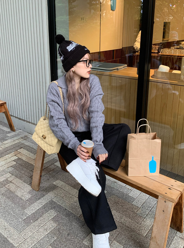 センターシーム圧縮ニットワイドパンツ[sm363] | レディース