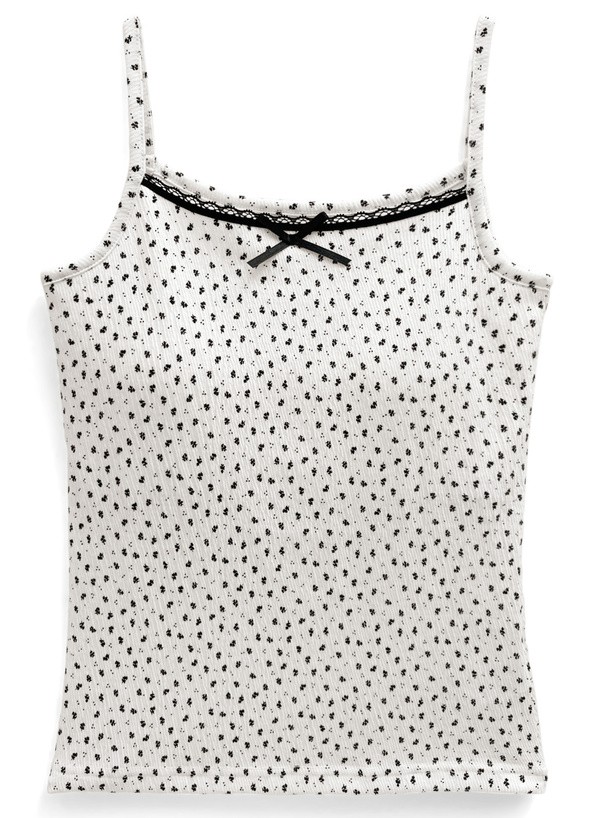 カップ入り花柄レースリボンキャミソール[pm466] | レディース