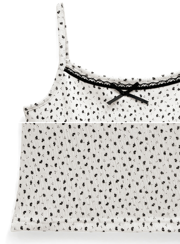 カップ入り花柄レースリボンキャミソール[pm466] | レディース