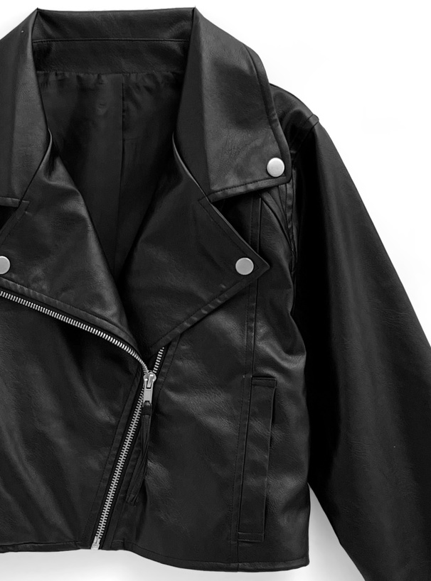 ショート丈レザーライダースジャケット[pp185] | レディース