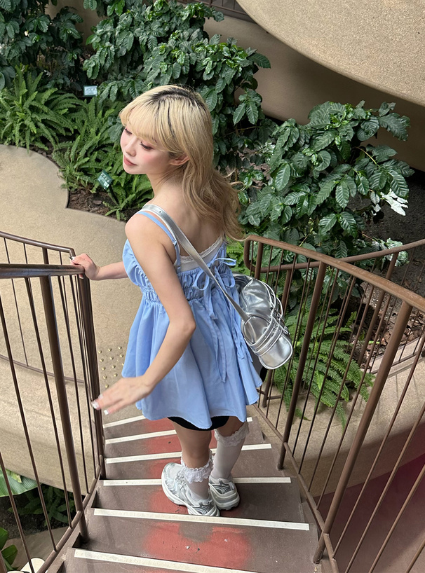 バックリボンウエストシャーリングキャミビスチェ[tg736] | レディース