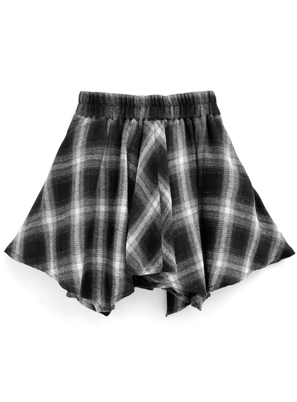 インパン裏地付きチェック柄ラップ風スカート[tu1399] | レディース