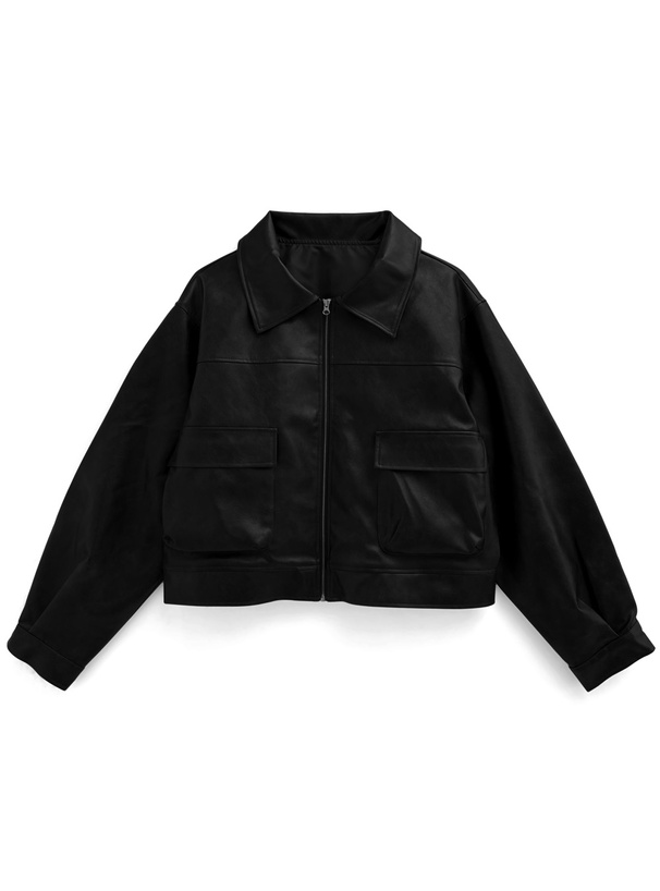 ヴィンテージ風ビッグポケットレザージャケット[tu1443] | レディース