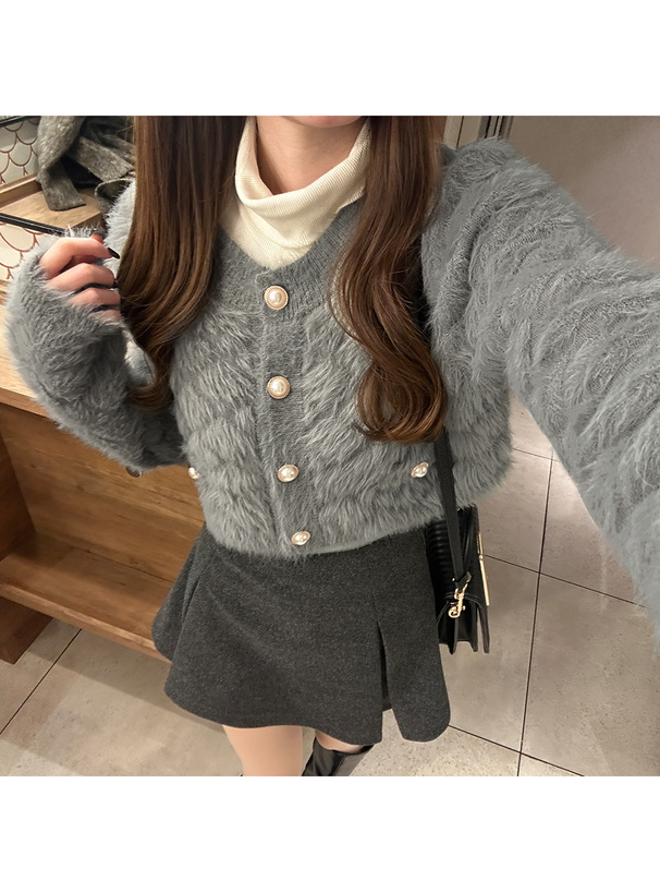 キルティングシャギーニットカーディガン[tu1530] | レディース