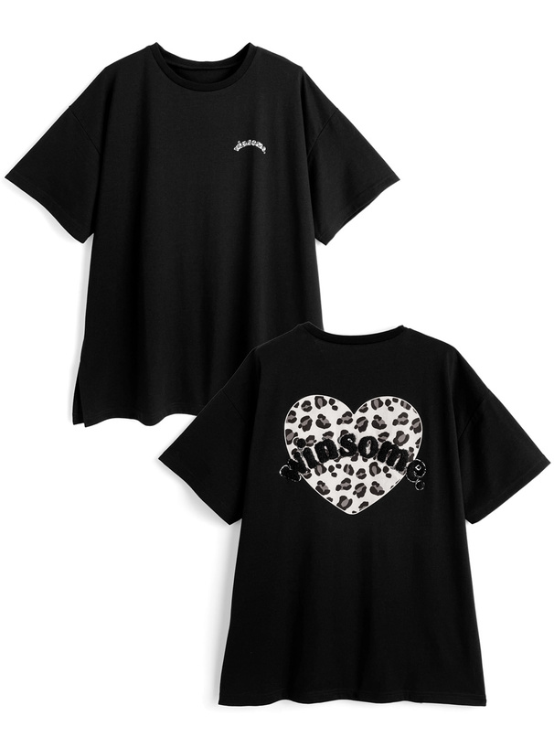 レオパード柄ハートサガラロゴTシャツ[tu1707] | レディース