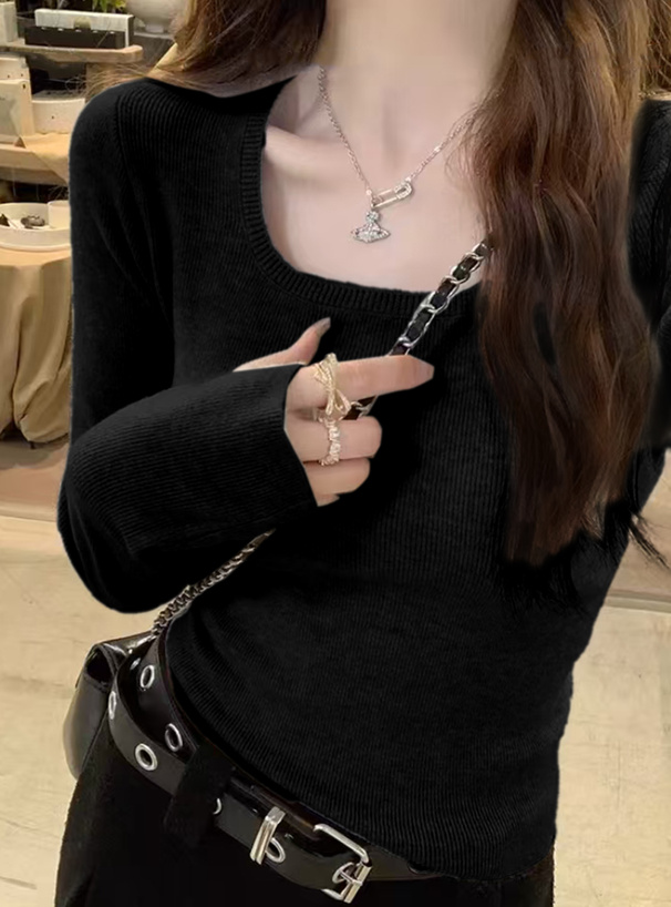 サムホール付きリブニットトップス[yz676] | レディースファッション