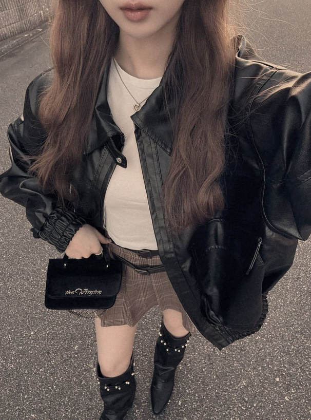 襟2Wayオーバーサイズレザーブルゾン[ze863] | レディースファッション