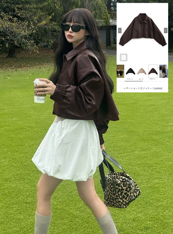レザーショート丈ジャケット[ze864] | レディースファッション通販の
