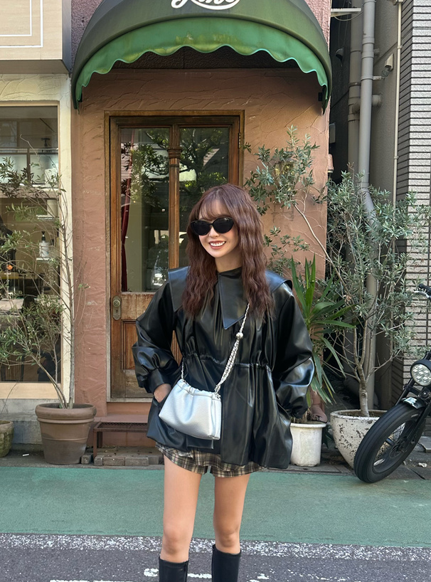 ビッグカラーレザージャケット[ze865] | レディースファッション通販の