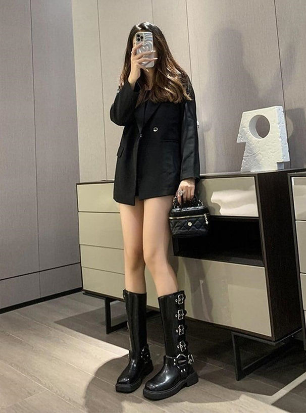 バックルエンジニアロングブーツ[zr1235] | レディースファッション