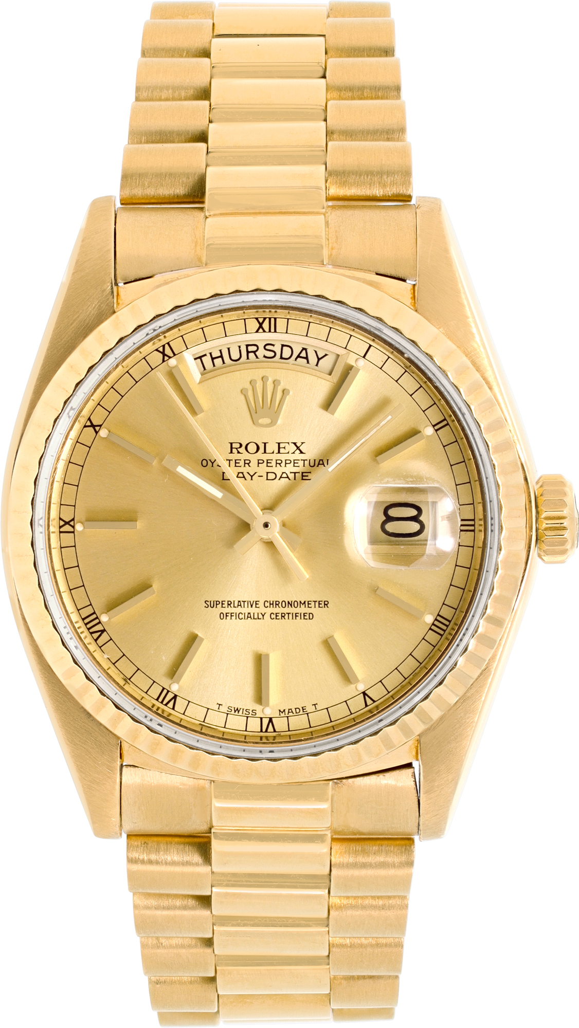 Preowned Rolex Day-Date 18038 18k Gold dial 36mm W527917 | Gray & Sons