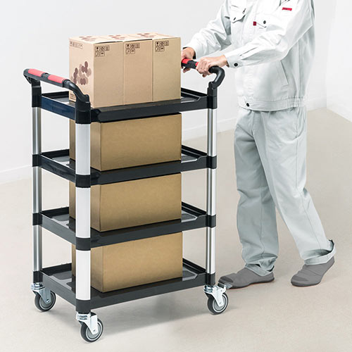 台車（ツールワゴン・カート・4段・静音・耐荷重・樹脂・キャスター