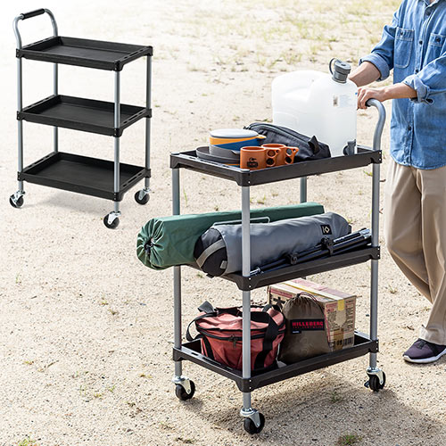 ツールワゴン 3段（カート・キャスター・台車・棚・プラスチック・軽量