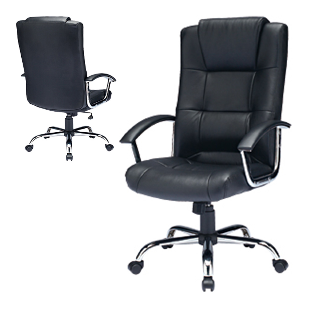 サンワサプライ】本革張りでメタルフレームのハイバックレザーチェア