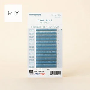 NUMEROカラーボリュームラッシュ/ドロップブルー 長さMIXシート J