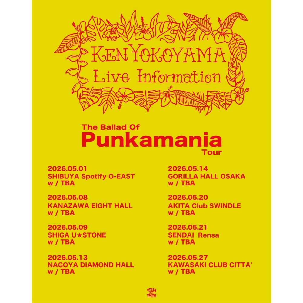 Ken Yokoyama｜LIVE INFORMATION｜SMASH [スマッシュ] Official Site