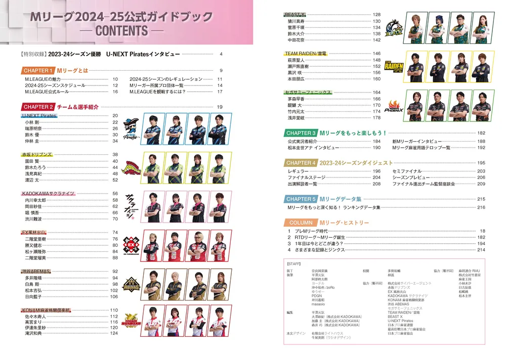 Mリーグ2024-25公式ガイドブック」一般社団法人Mリーグ機構 [生活