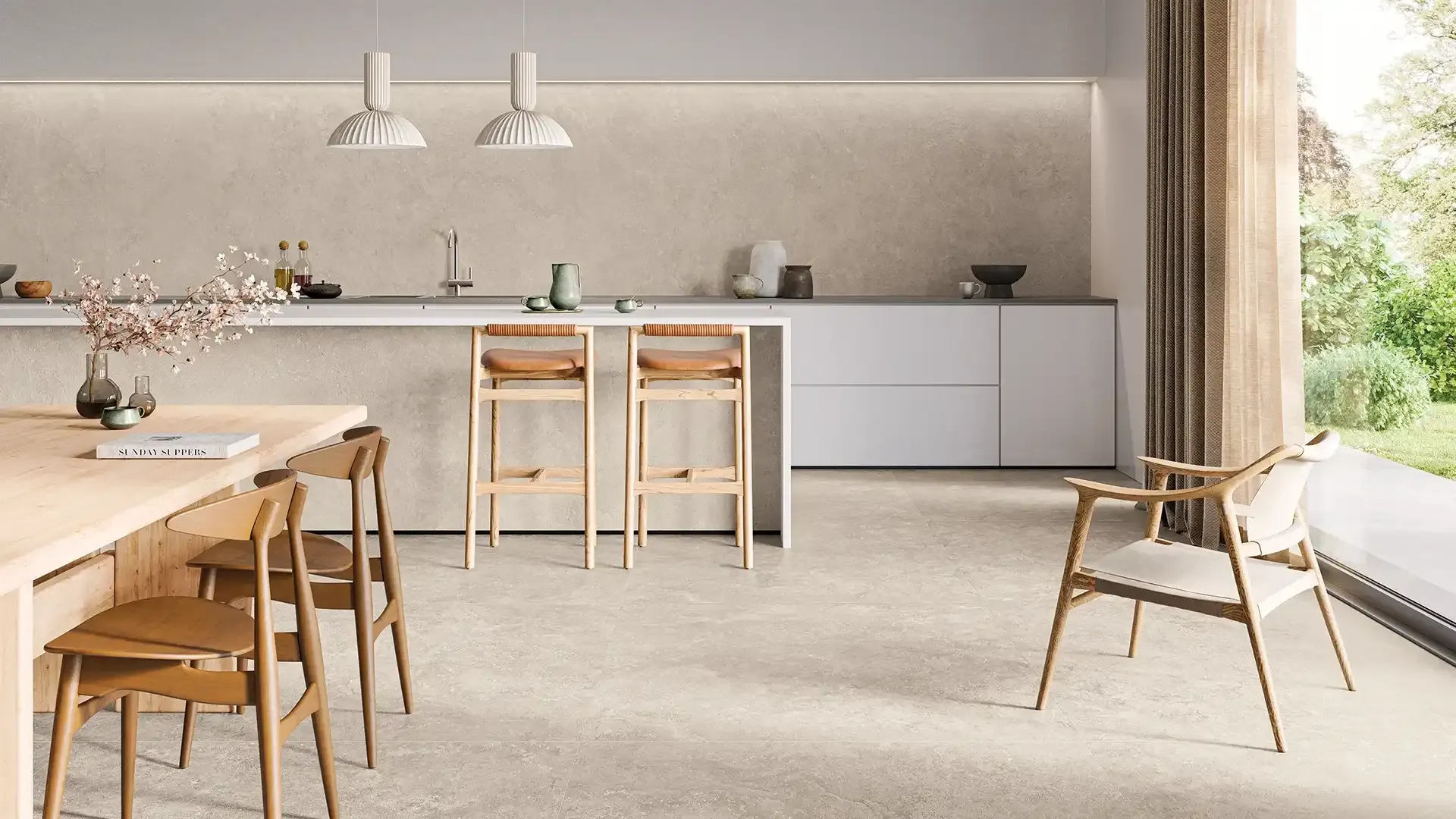 Trevi: Travertino-effect tiles for indoors