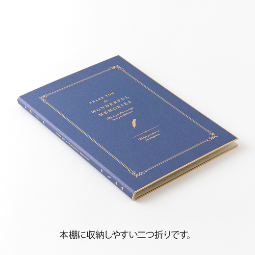 ミドリ（MIDORI） カラー色紙 A4 メッセージシール付 二つ折り本型 紺