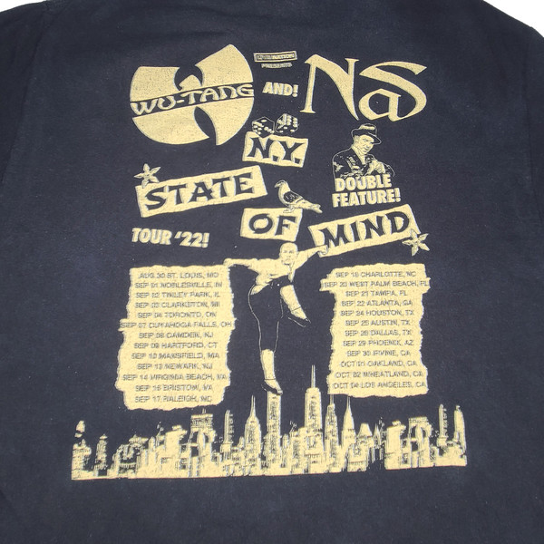 NAS + WU-TANG CLAN - N.Y. STATE OF MIND TOUR 2022 (L) TEE : VNTGdept