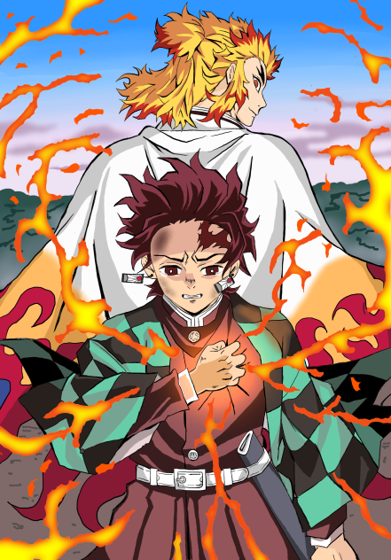 鬼滅の刃・竈門炭治郎&煉獄杏寿郎 - ibisPaint