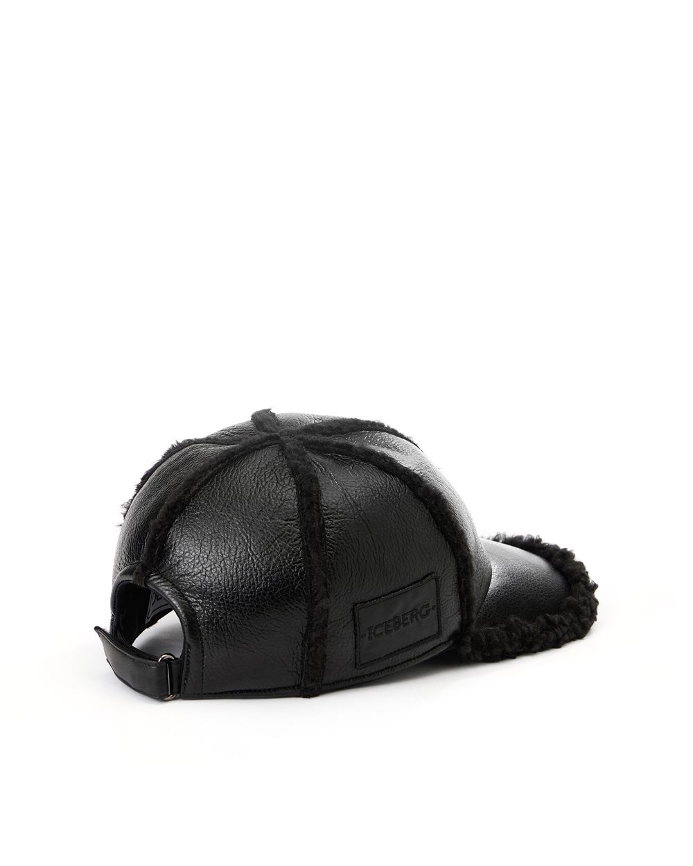 Black faux shearling baseball cap | ICEBERG