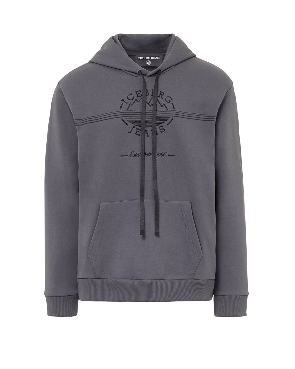 Chill Fit Hoodie in diagonal cotton fleece in lead grey with