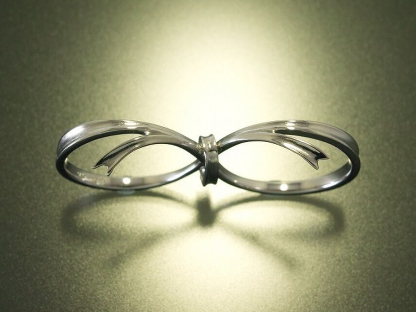 ダブルフィンガー リング『しあわせりぼん』シルバー925 | iichi 日々