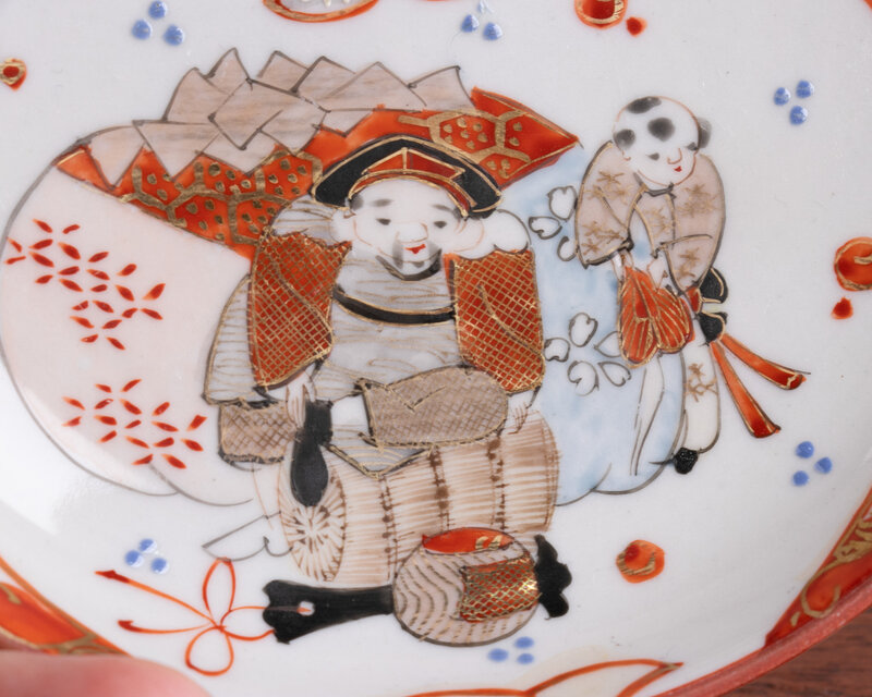 九谷焼 色絵金彩 大黒天文 小皿 明治時代 E841E | iichi 日々の暮らし