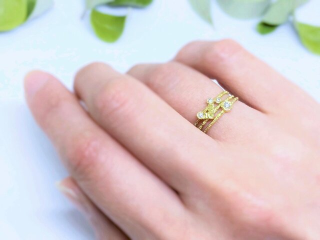 2粒のダイヤのリング ◇K10◇ | iichi 日々の暮らしを心地よくする