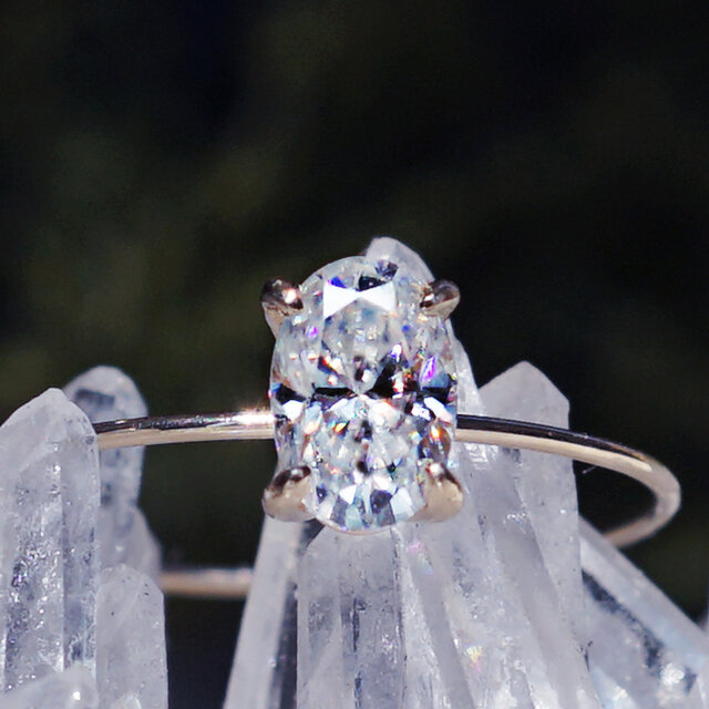 K10モアッサナイト/モアサナイトのオーバルカットリング ～Terra