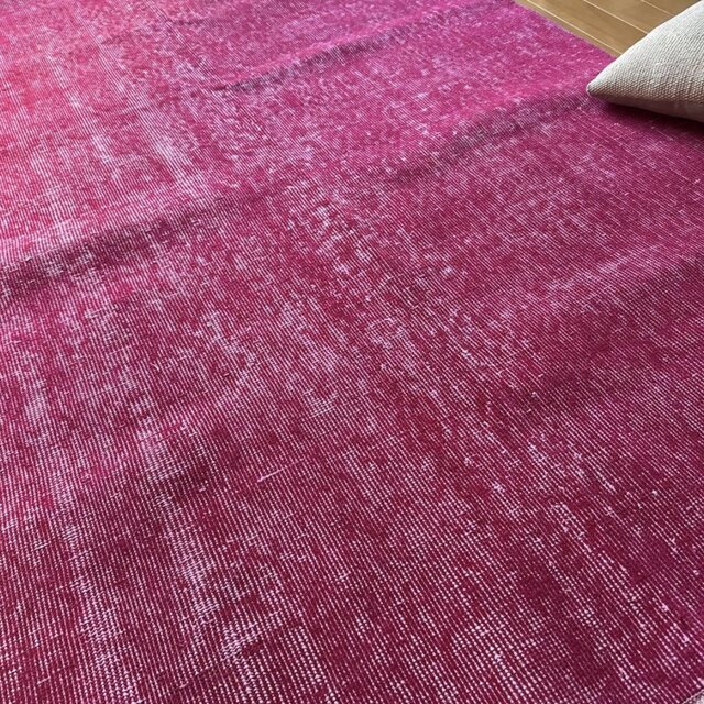 レア106×205ビビッドピンクオーバーダイ ワンカラー トルコ