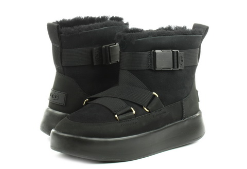 UGG Zimowe - Classic Boom Buckle - 1104616-blk - Obuwie i buty