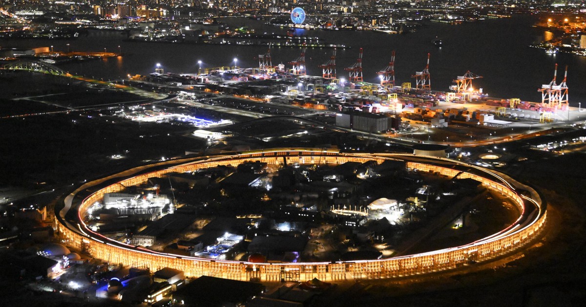 大阪・関西万博 会場の大屋根「リング」、全周試験点灯 1周2キロ