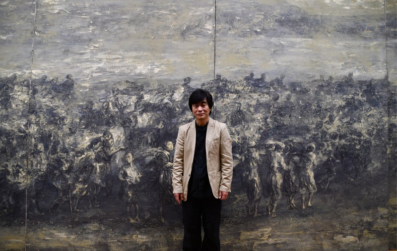 中国人画家による戦後の引き揚げ描いた巨大絵画 福岡で初展示 | 毎日新聞