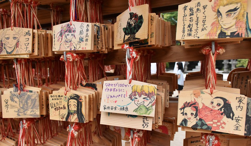 鬼滅の刃」聖地にファン続々 「世界観そのまま」…絵馬もずらり 別府
