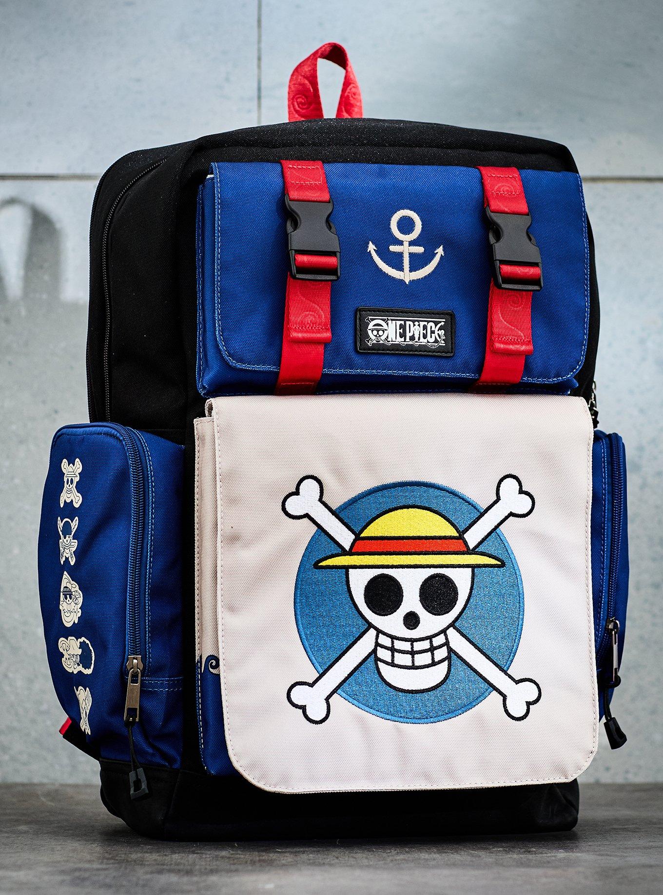 One Piece Straw Hat Crew Jolly Roger Multi-Pocket Backpack