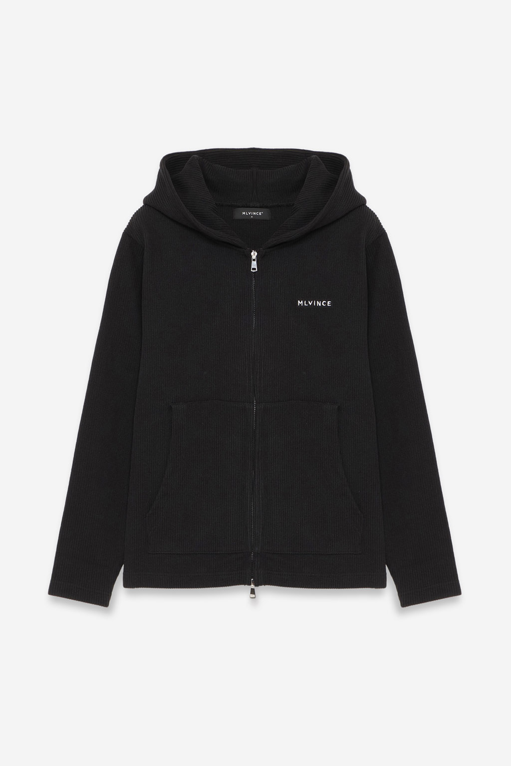 KNIT ZIP HOODY - BLACK - MLVINCE