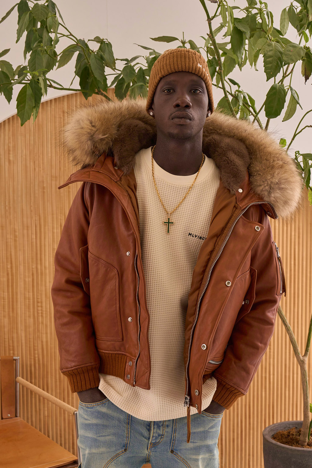 LEATHER N-2B JACKET - BROWN - MLVINCE